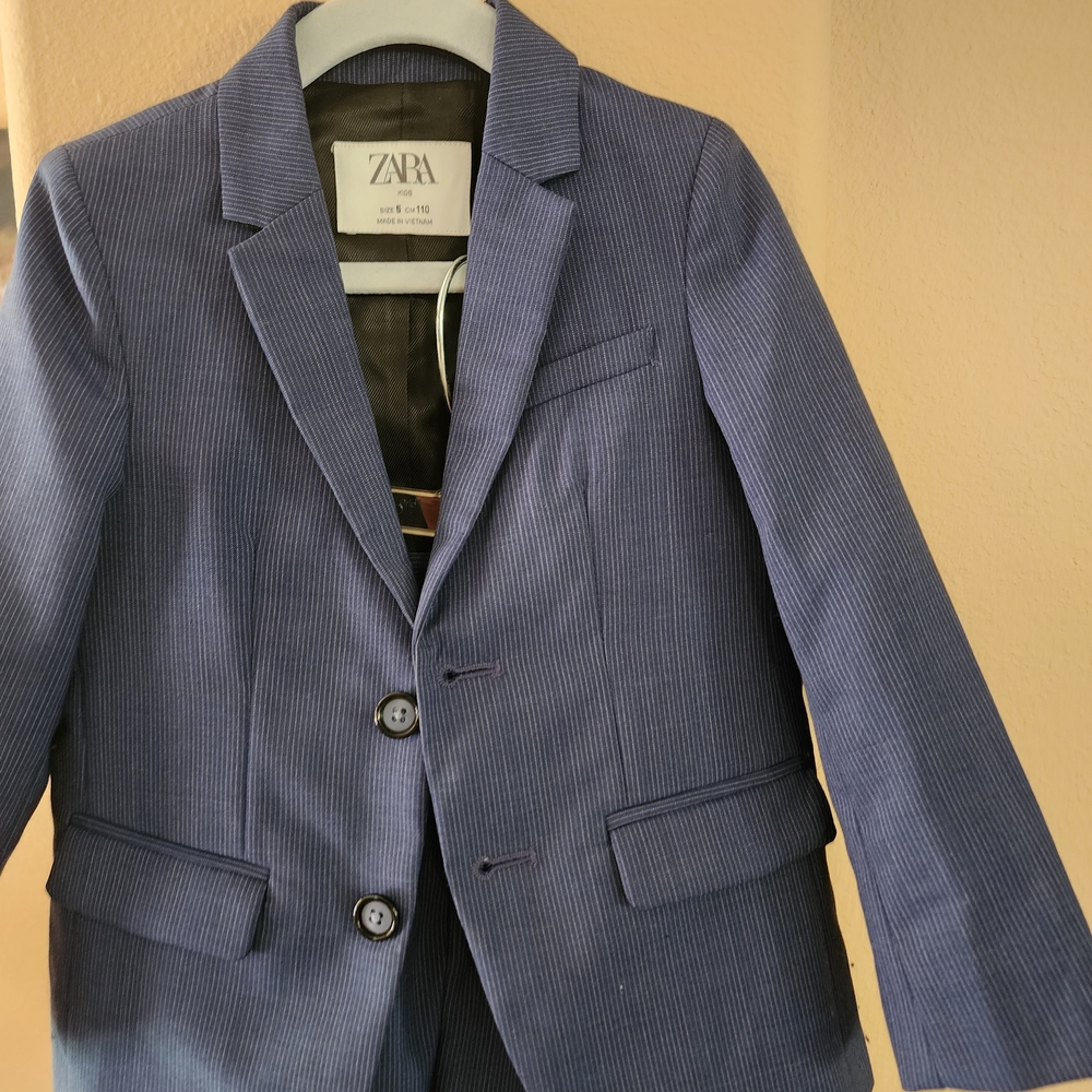 Zara Kids Blue Striped Blazer